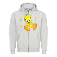 Dove Grey tweety bird Zipper Hoodie - DesigneFamous