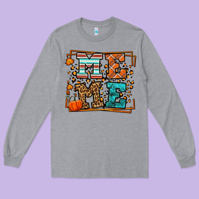 Fall Autumn Leopard Meme Long Sleeve Tee Designed By Lillyallendesigns