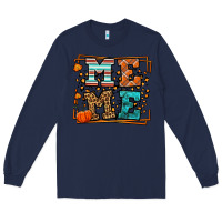 Navy Fall Autumn Leopard Meme Long Sleeve Tee - LillyAllenDesigns
