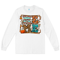 White Fall Autumn Leopard Meme Long Sleeve Tee - LillyAllenDesigns