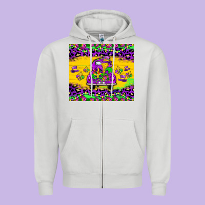 Mardi Gras Truck Tumbler Zipper Hoodie Designed By Jahusdesignshop