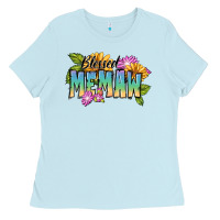 Baby Blue Blessed memaw Mother's Day Ladies Tee - FaDigitalArtStudio