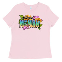 Bubblegum Pink Blessed memaw Mother's Day Ladies Tee - FaDigitalArtStudio