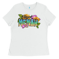 White Blessed memaw Mother's Day Ladies Tee - FaDigitalArtStudio