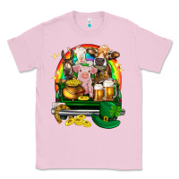 Bubblegum Pink St. Patrick's Day farm animals on truck Classic Tee - HowdyJamesFarm