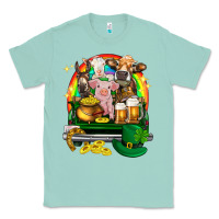 Seafoam St. Patrick's Day farm animals on truck Classic Tee - HowdyJamesFarm