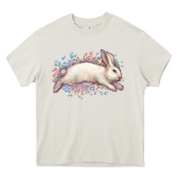 Cream Easter Bunny leopard Easter Day Heavy Core Tee - HowdyJamesFarm