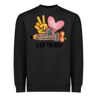 Black peace love 6th grade Heavyweight Sweatshirt - JahusDesignShop