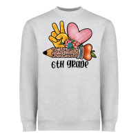 Heather Grey peace love 6th grade Heavyweight Sweatshirt - JahusDesignShop