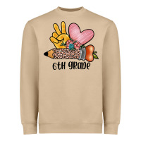 Peace Love 6th Grade Heavyweight Sweatshirt | Teevron