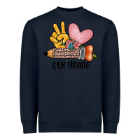 Navy peace love 6th grade Heavyweight Sweatshirt - JahusDesignShop