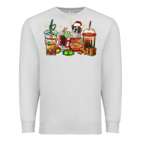 Dove Grey Christmas coffee cups with Saint Bernard Premium Sweatshirt - RanaPortraitStore