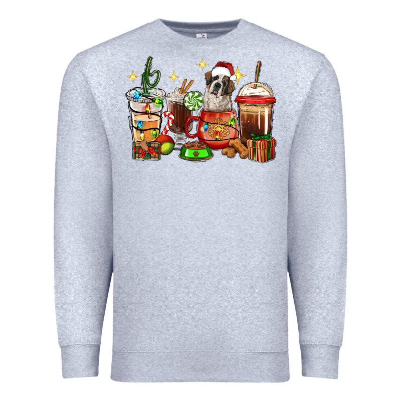 Christmas Coffee Cups With Saint Bernard Premium Sweatshirt by RanaPortraitStore | Teevron