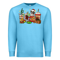 Ocean Blue Christmas coffee cups with Saint Bernard Premium Sweatshirt - RanaPortraitStore