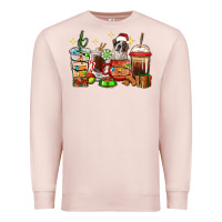 Pale Pink Christmas coffee cups with Saint Bernard Premium Sweatshirt - RanaPortraitStore