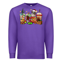 Purple Christmas coffee cups with Saint Bernard Premium Sweatshirt - RanaPortraitStore