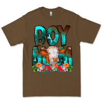 Cacao Boy Mom Flowers Cow Premium Tee - CowCowDesign