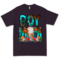 Plum Boy Mom Flowers Cow Premium Tee - CowCowDesign
