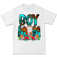 White Boy Mom Flowers Cow Premium Tee - CowCowDesign