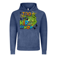 Vintage Denim too hip to hop frog Vintage Hoodie - LillyAllenDesigns