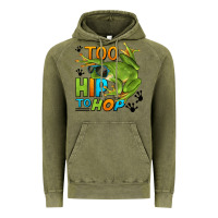 Vintage Olive too hip to hop frog Vintage Hoodie - LillyAllenDesigns