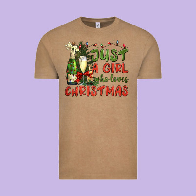 Just A Girl Who Loves Christmas Vintage Tee Designed By Bundleandbundleshop