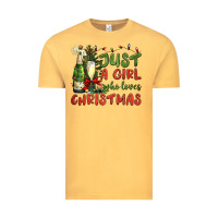 Vintage Mustard just a girl who loves christmas Vintage Tee - BundleAndBundleShop
