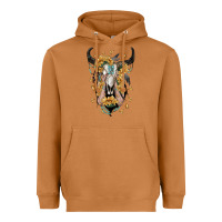 Meerkat sunflower boho bull skull with hands Heavyweight Hoodie - RanaPortraitStore