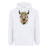Sunflower Boho Bull Skull With Hands Heavyweight Hoodie | Teevron