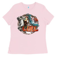 Bubblegum Pink All American Girl Ladies Tee - FaDigitalArtStudio