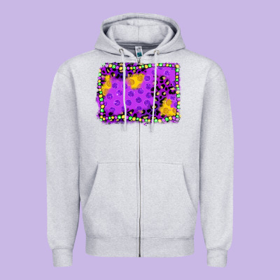 Mardi Gras Background Zipper Hoodie Designed By Jahusdesignshop