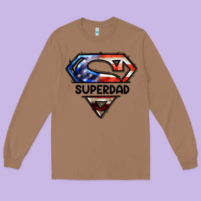 American Super Dad Long Sleeve Tee Designed By Lillyallendesigns