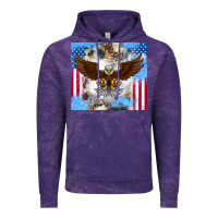 Cloud Purple America Eagle Vintage Hoodie - CowhideDigitalArt