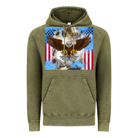 Vintage Olive America Eagle Vintage Hoodie - CowhideDigitalArt