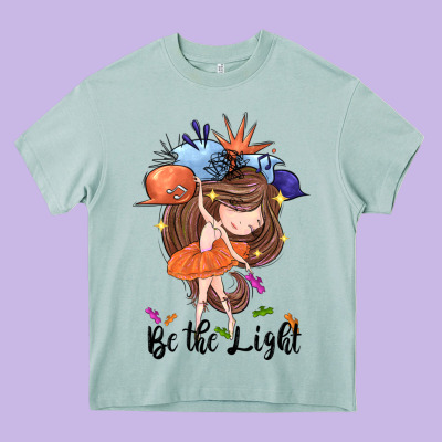 Be The Light Heavy Core Tee Designed By Cowgirlartshop