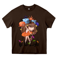 Chocolate Brown Be the light Heavy Core Tee - CowGirlArtShop