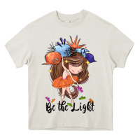 Cream Be the light Heavy Core Tee - CowGirlArtShop