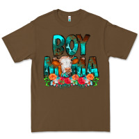 Cacao Boy Mama Flowers Cow Premium Tee - CowCowDesign