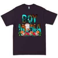 Plum Boy Mama Flowers Cow Premium Tee - CowCowDesign