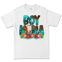 White Boy Mama Flowers Cow Premium Tee - CowCowDesign