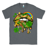 Charcoal Heather St. Patrick's Day lips Classic Tee - HowdyJamesFarm
