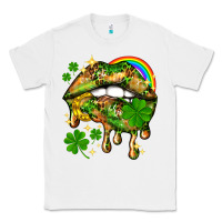 White St. Patrick's Day lips Classic Tee - HowdyJamesFarm