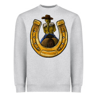 Heather Grey horseshoe and cowgirl Heavyweight Sweatshirt - JahusDesignShop