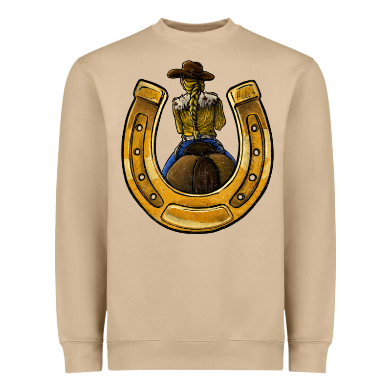 Horseshoe And Cowgirl Heavyweight Sweatshirt by JahusDesignShop | Teevron