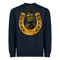 Navy horseshoe and cowgirl Heavyweight Sweatshirt - JahusDesignShop
