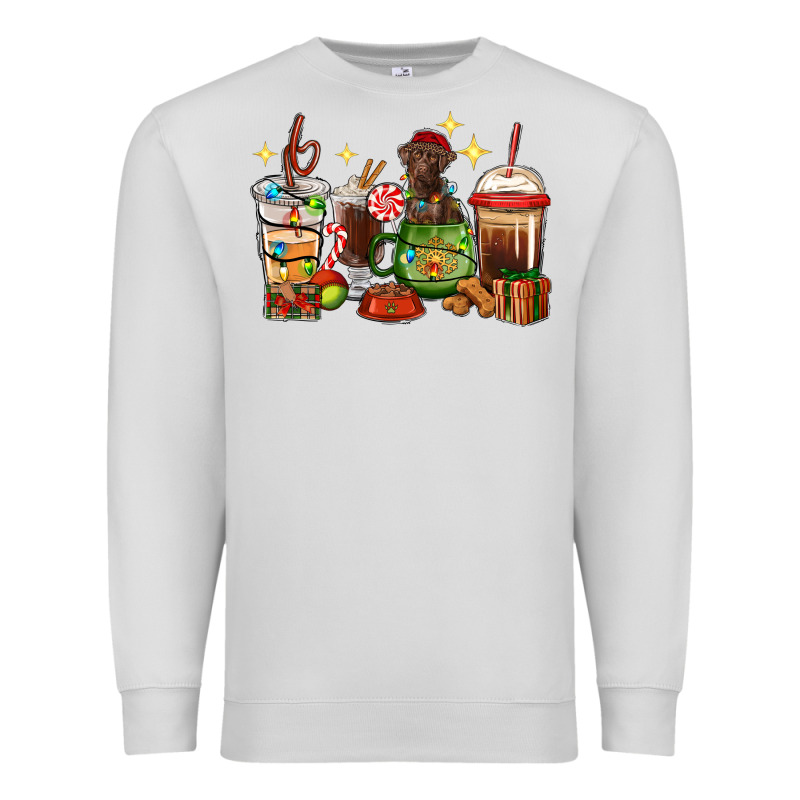 Christmas Coffee Cups With Labrador Premium Sweatshirt by RanaPortraitStore | Teevron