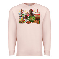 Pale Pink Christmas coffee cups with Labrador Premium Sweatshirt - RanaPortraitStore