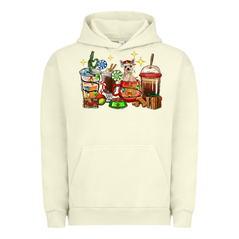 Christmas Coffee Cups With Chihuahua Urban Hoodie by RanaPortraitStore | Teevron