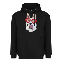 White Shepherd With Love Glasses Heavyweight Hoodie | Teevron