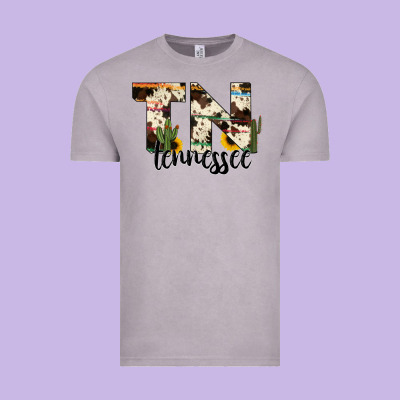 Tenesse State Cowhide Serape Cactus Vintage Tee Designed By Ranaportraitstore
